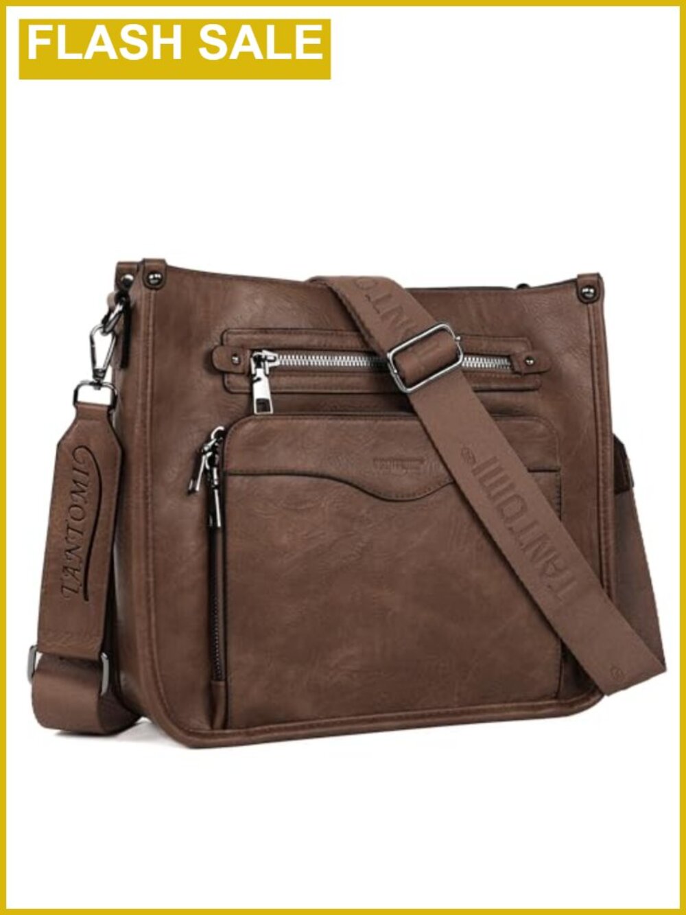 PU Leather Crossbody Bag Women Purse Shoulder Handbag Multi Pocket Travel